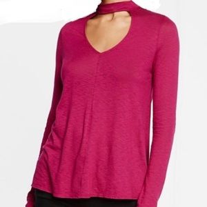 Express Keyhole magenta long sleeve top size XS